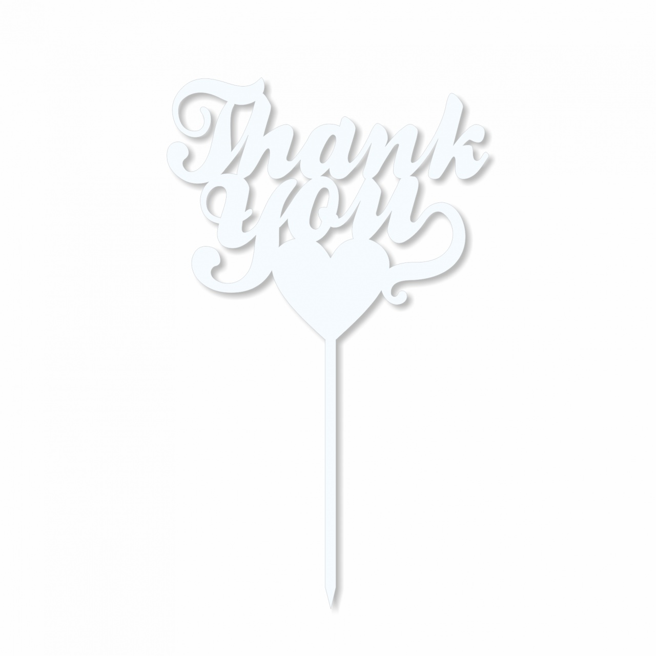 Topper Thank You, 10×16,5 cm, plexi alb