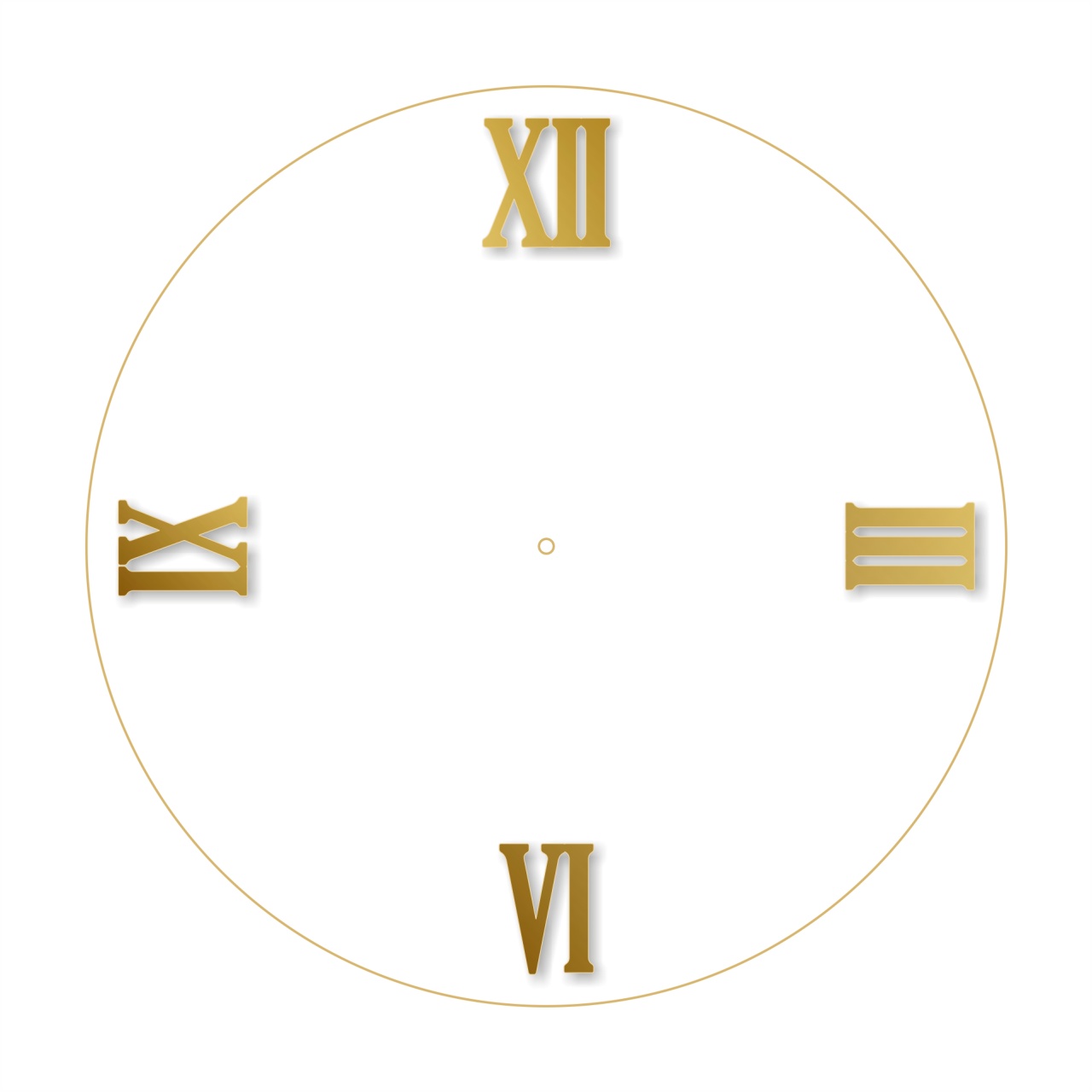 Cifre romane pentru ceas 3-6-9-12, 7 cm, plexi oglindă aurie :: 7 cm
