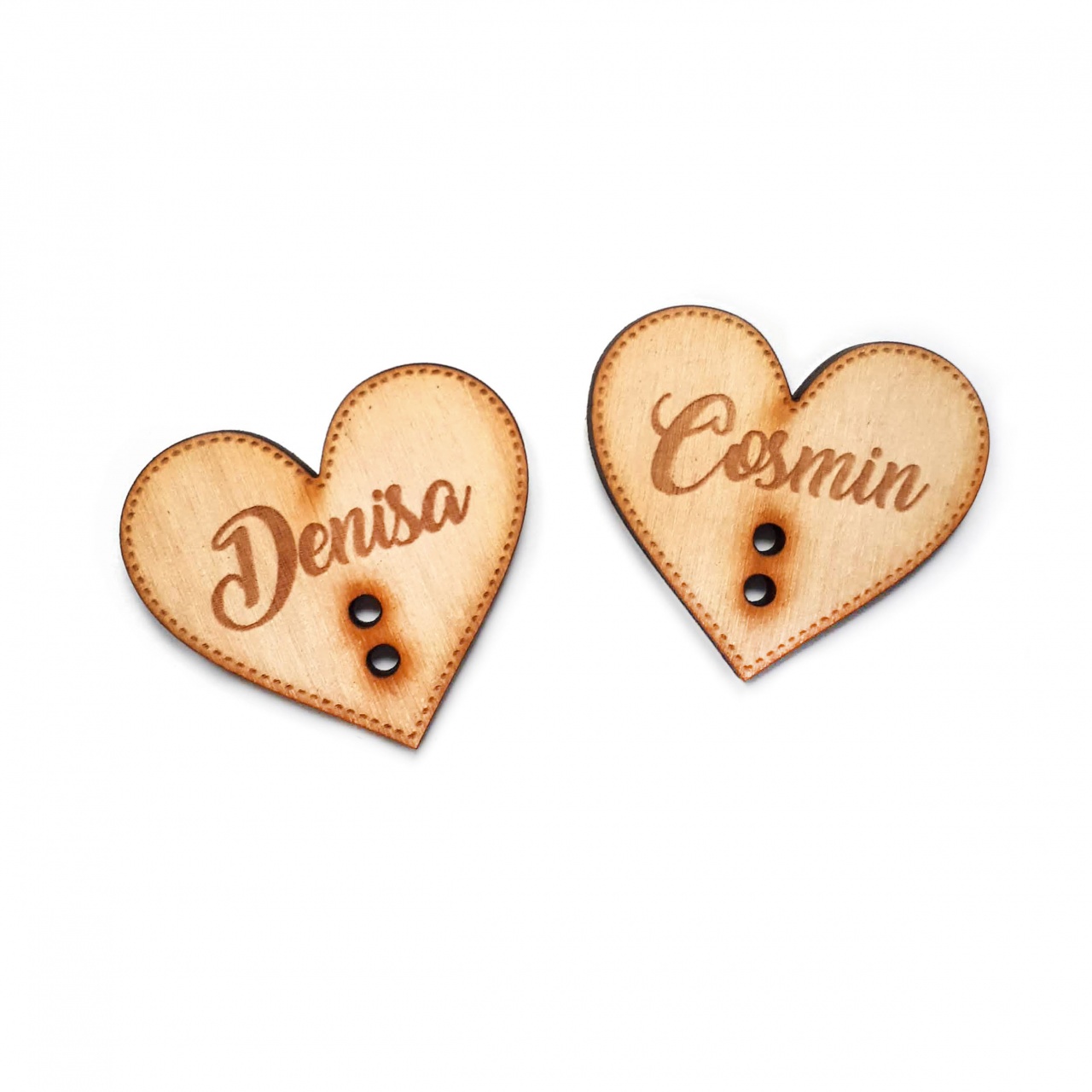 Inimi gravate pentru cocarde, 4,5×4 cm, placaj