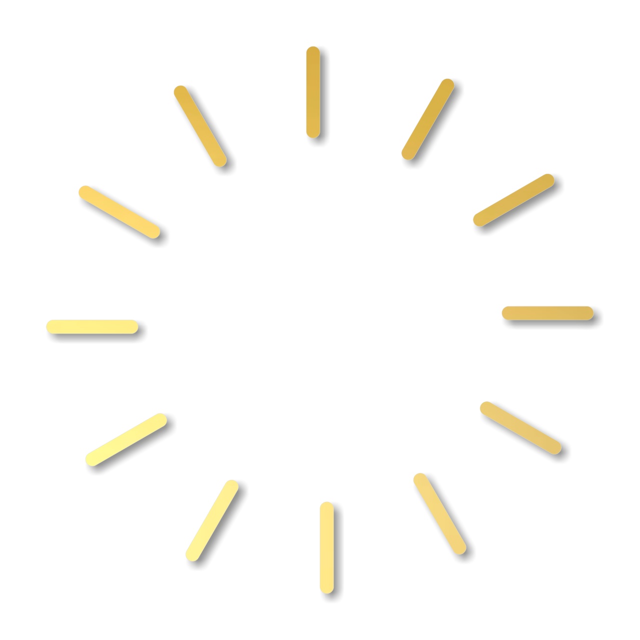 12 liniuțe pentru ceas, 5 cm, plexi oglindă aurie :: 5 cm