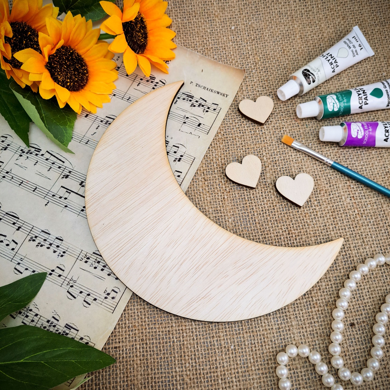 Semilună, 49,5×70 cm, placaj lemn :: 70 cm