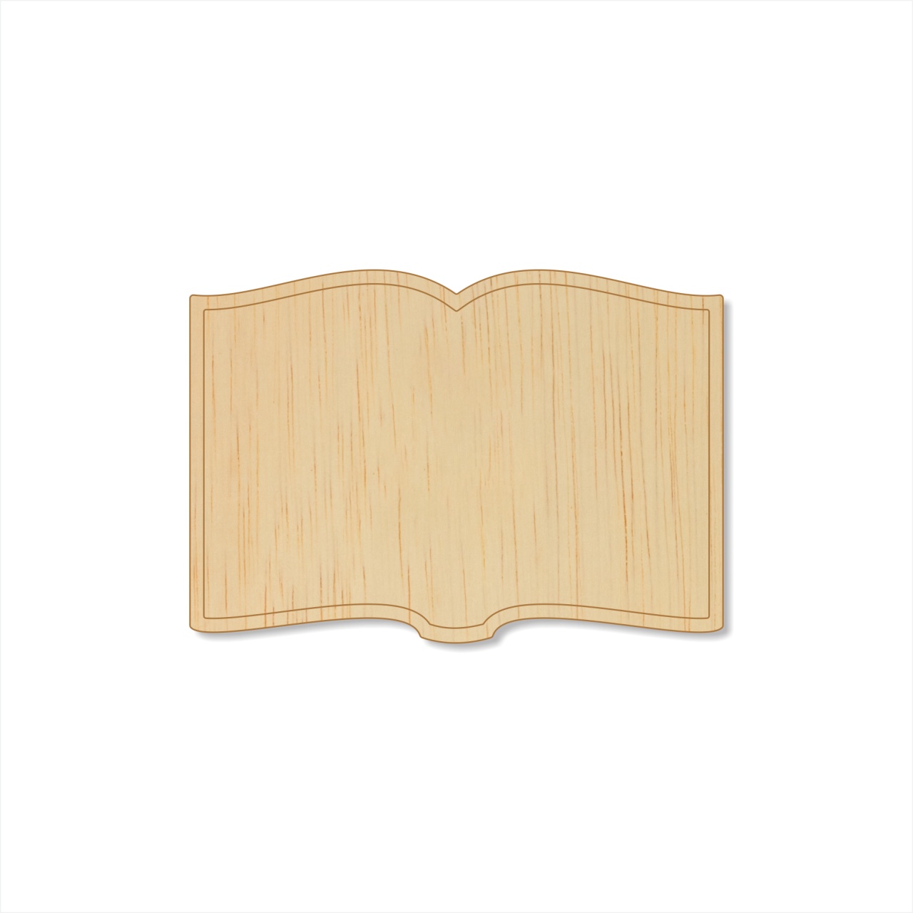 Carte deschisă cu contur trasat, 3,5×2,5 cm, placaj :: 3,5 cm