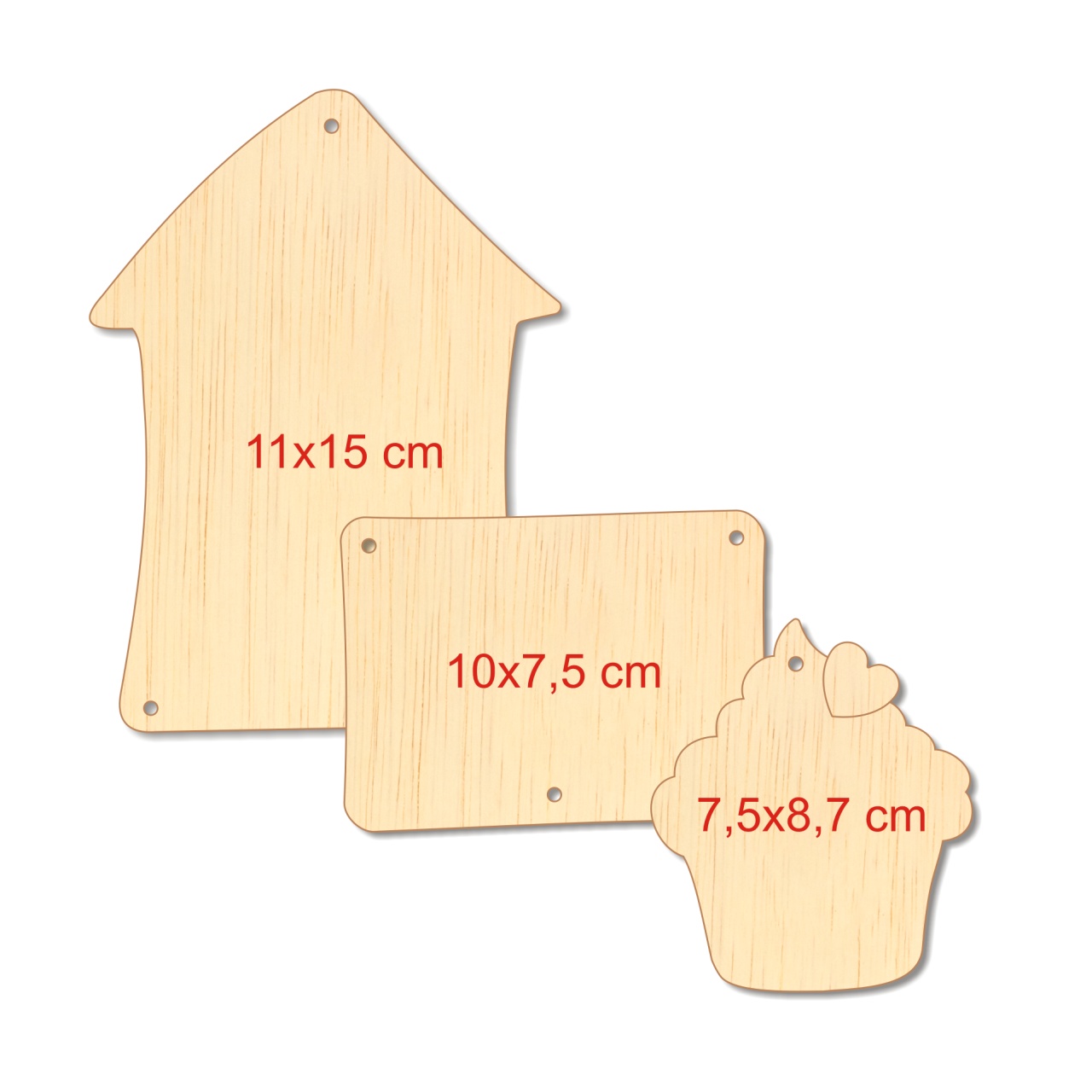 Căsuță cu muffin decor triptic, 11×34 cm, placaj lemn