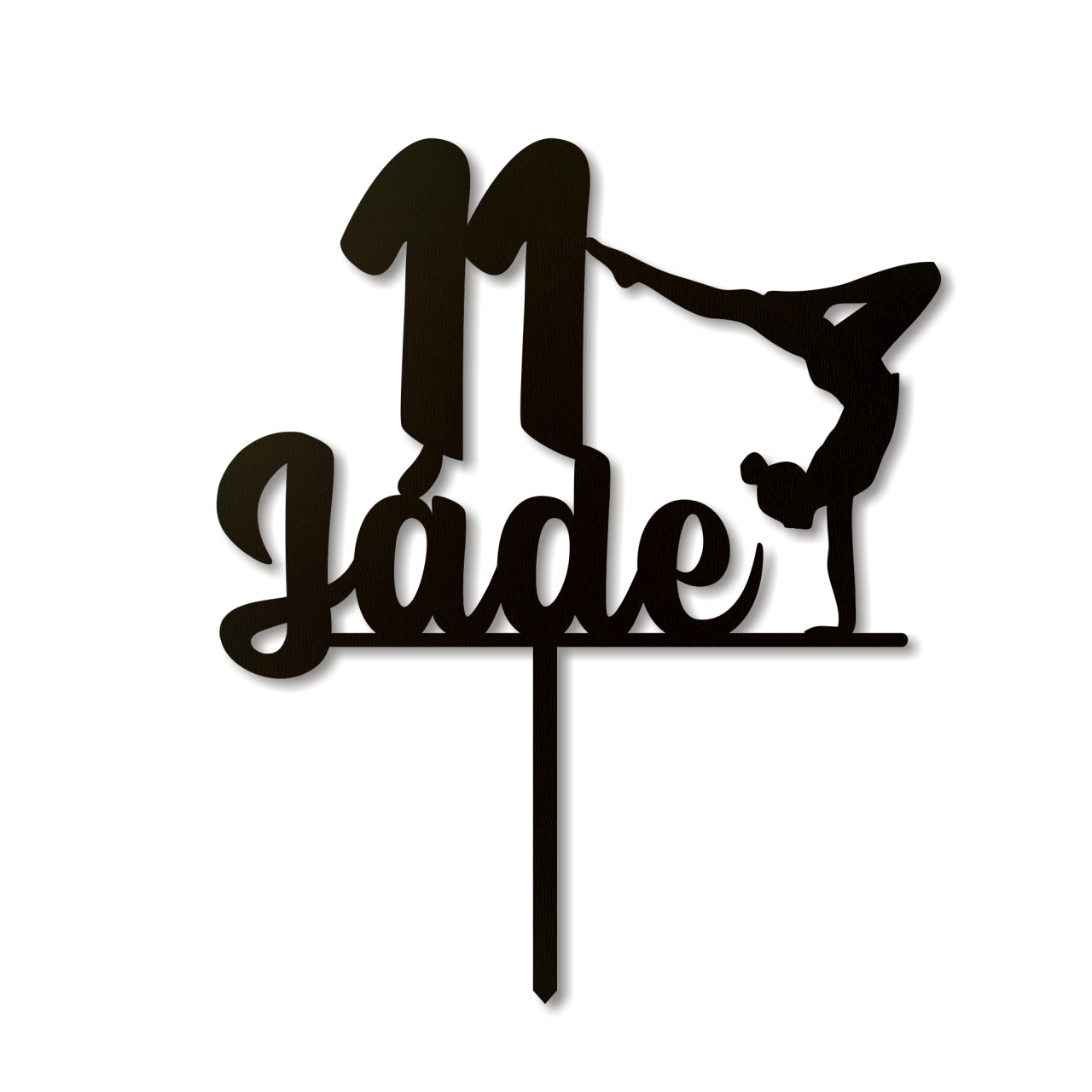 Topper personalizat cu gimnastă, 15×18 cm, HDF alb