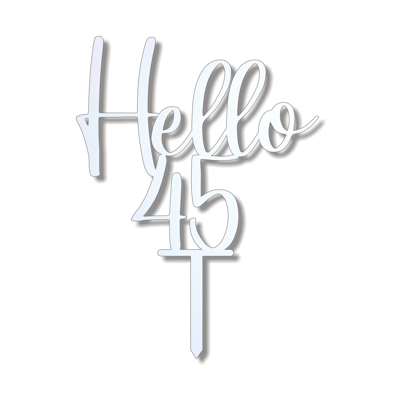 Topper Hello cu vârsta împlinită, 13×17 cm, HDF negru