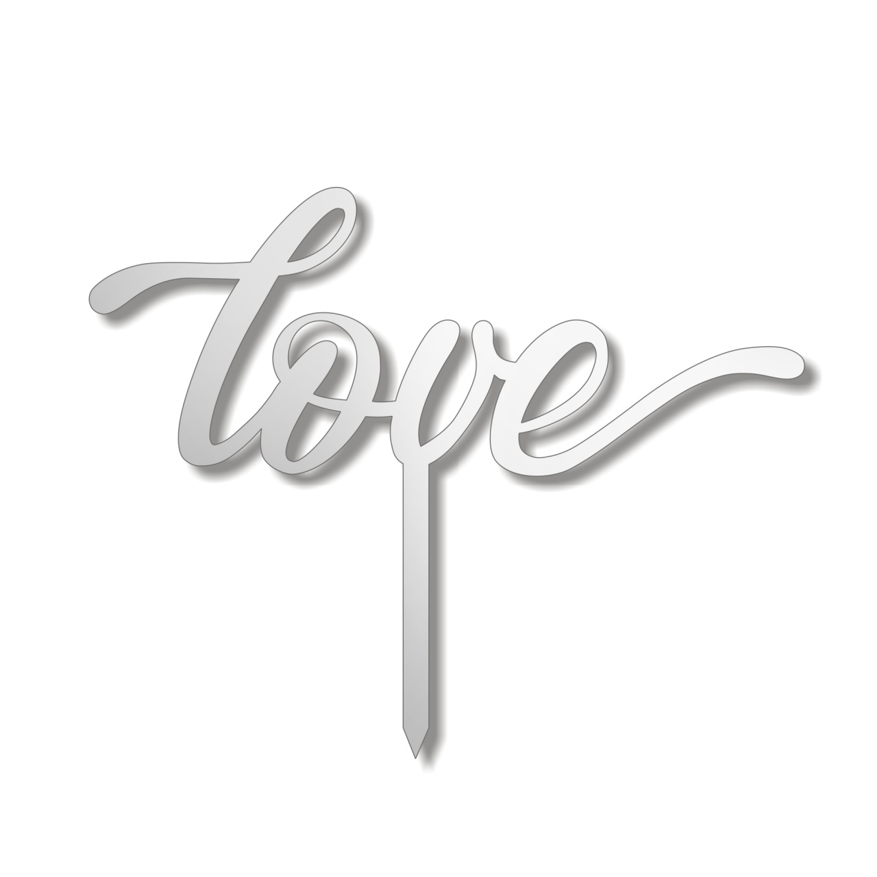 Topper LOVE, 12,5×10 cm, plexiglas oglindă aurie