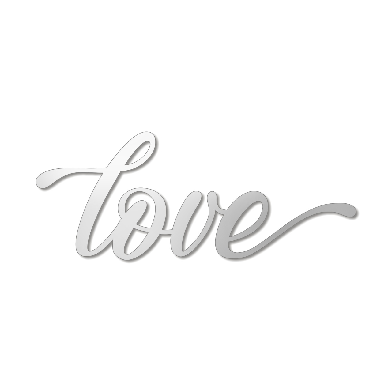 Decor tort LOVE, 12,5×5 cm, plexiglas oglindă aurie
