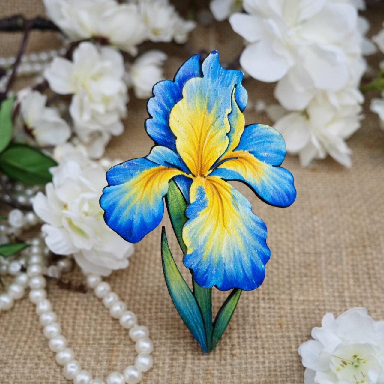 Iris, 3,7×4,5 cm, placaj :: 4,5 cm