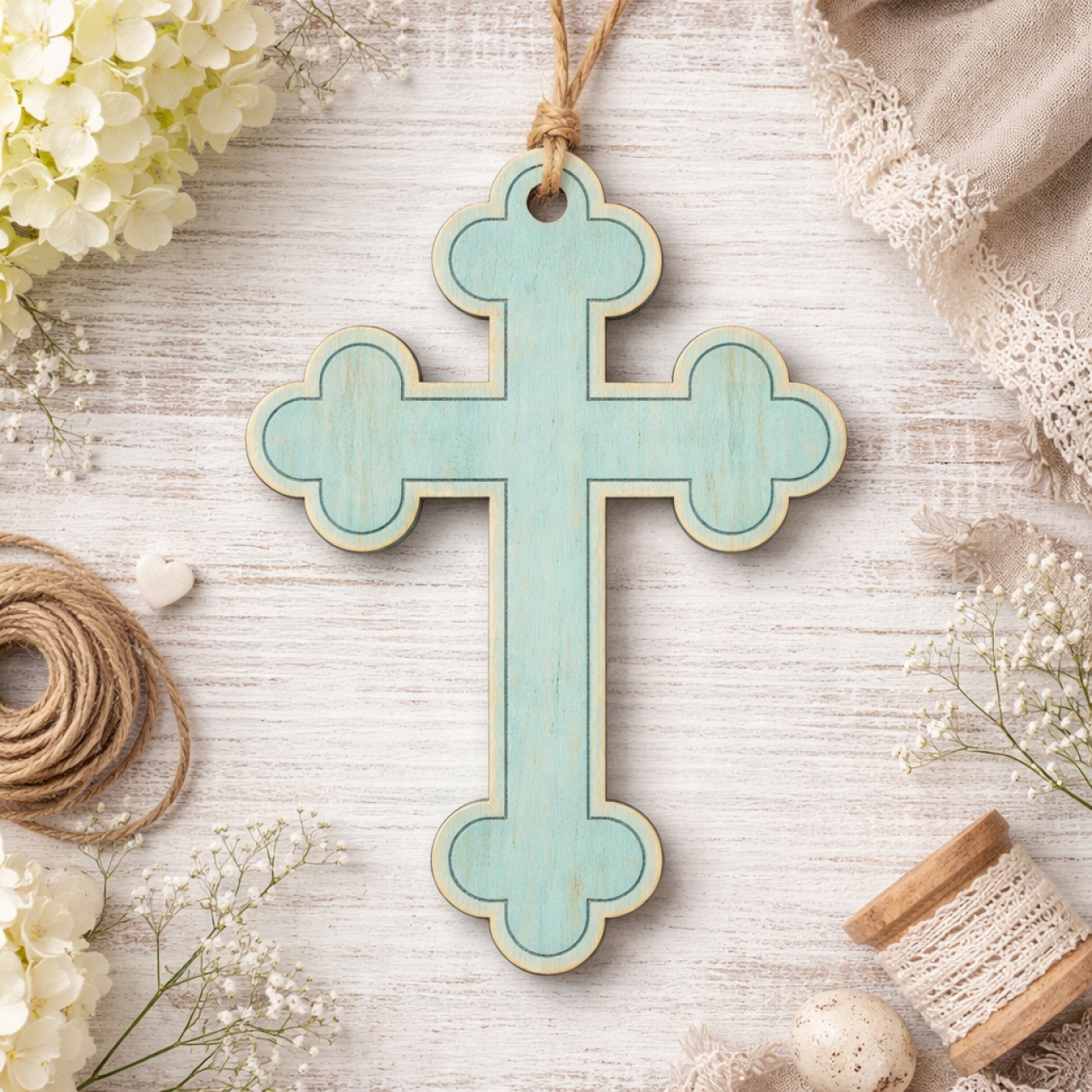 Cruce ortodoxă, 3,5×5 cm, placaj :: 5 cm