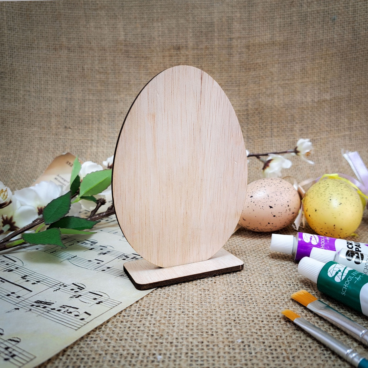 Ou cu suport, 14,5×20 cm, placaj :: 20 cm