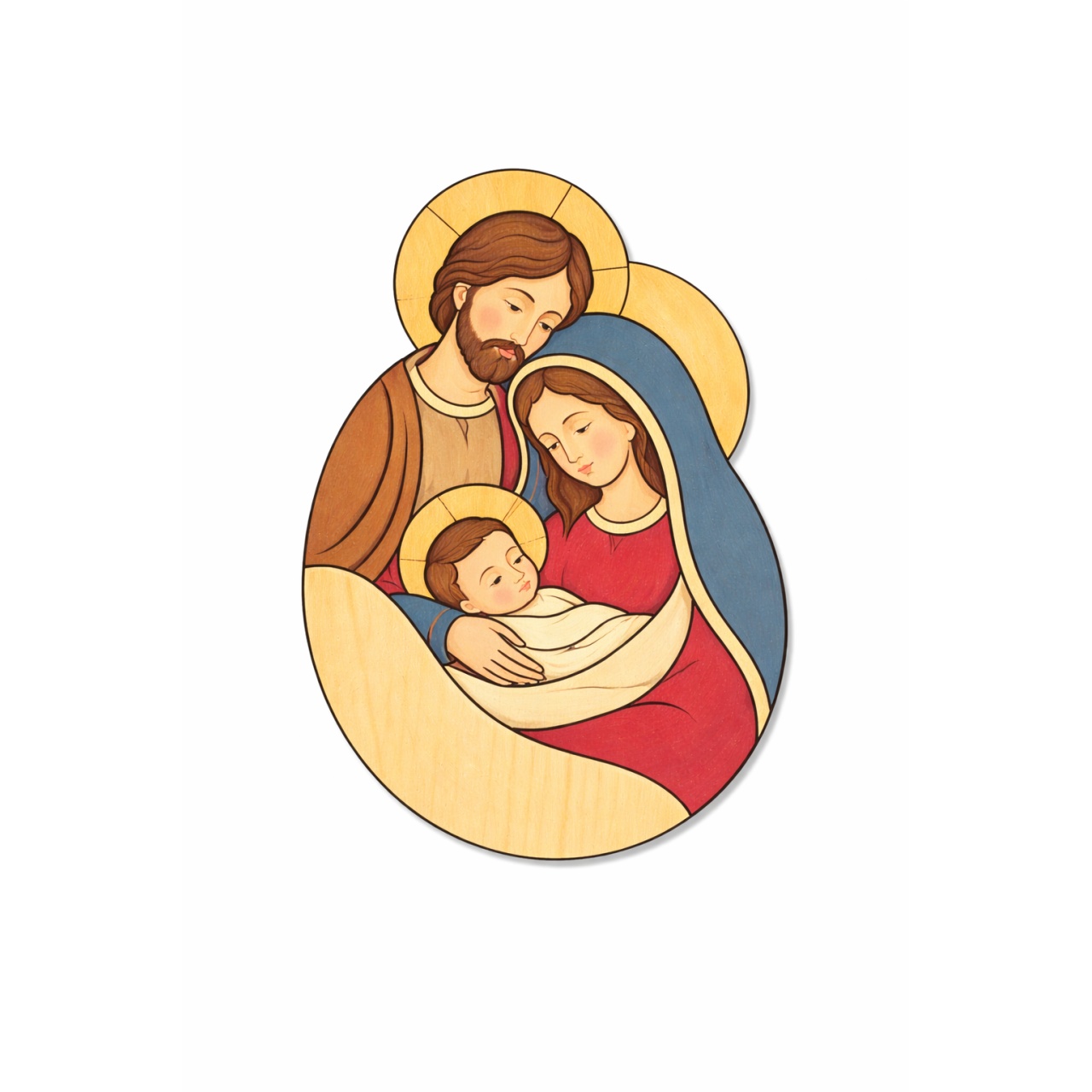 Familia Sfântă, 6,5×10 cm, placaj :: 10 cm