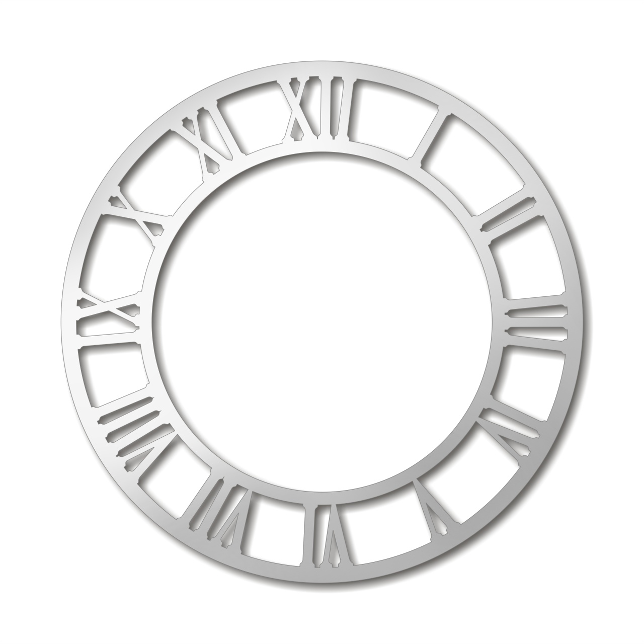 Cadran ceas cu cifre romane, Ø35 cm, plexi auriu oglindă :: 35 cm