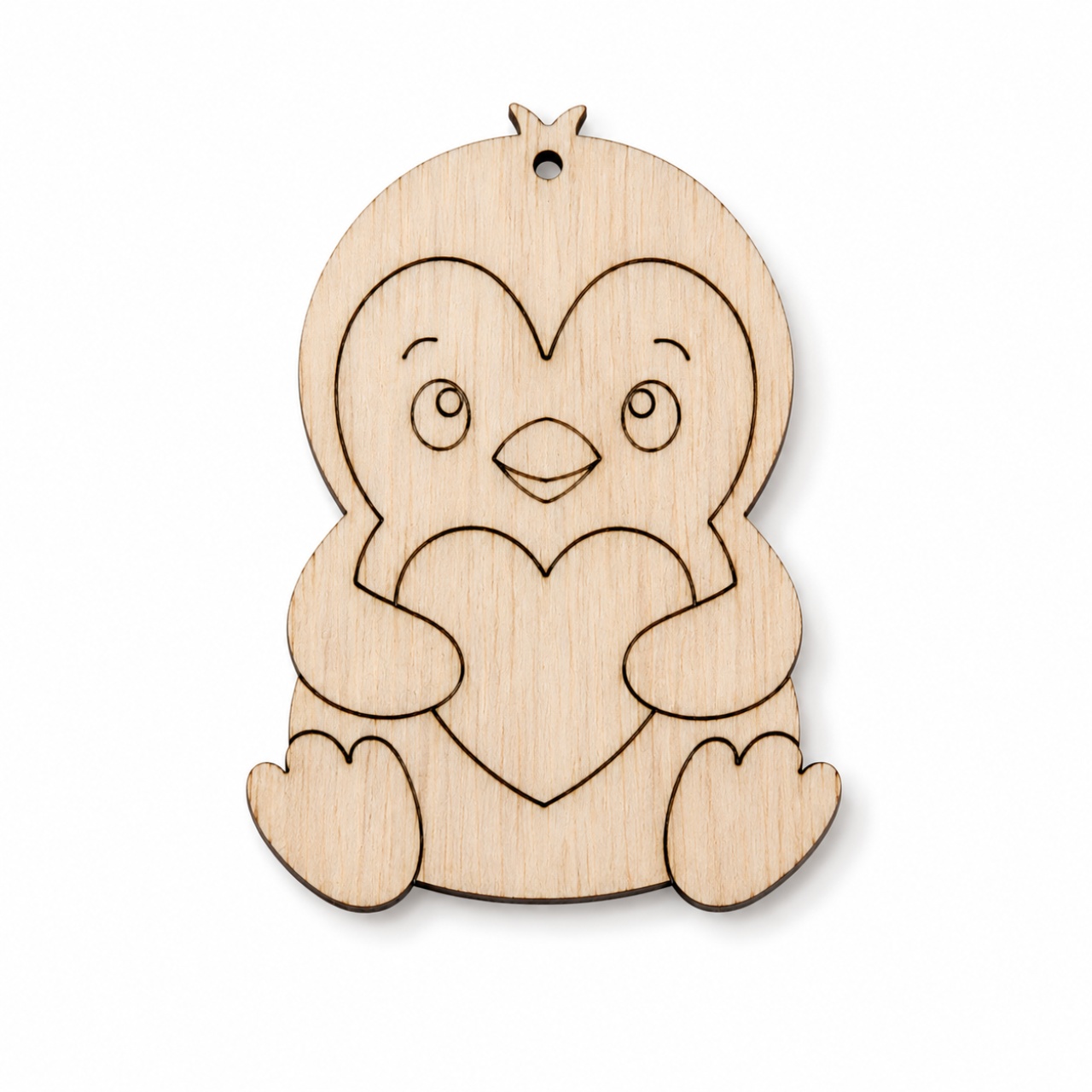 Pinguin pentru pictat, 7,5×10 cm, placaj lemn