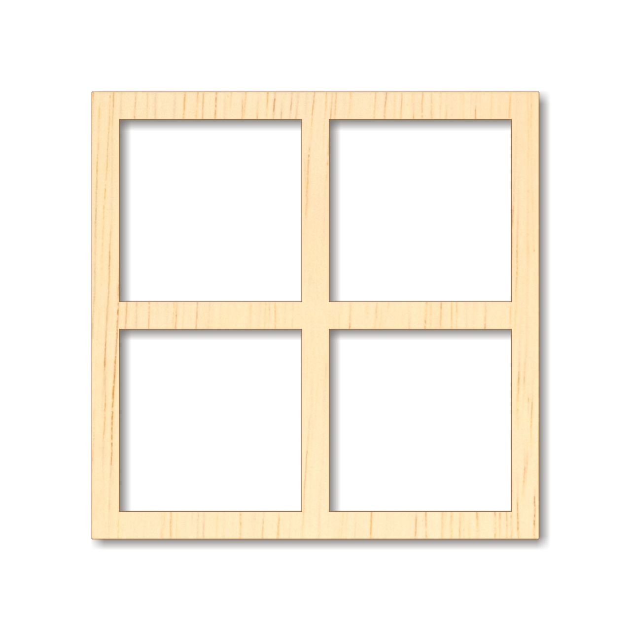 Ramă geam pătrat cu 4 ferestre, 30×30 cm, placaj lemn  :: 30 cm