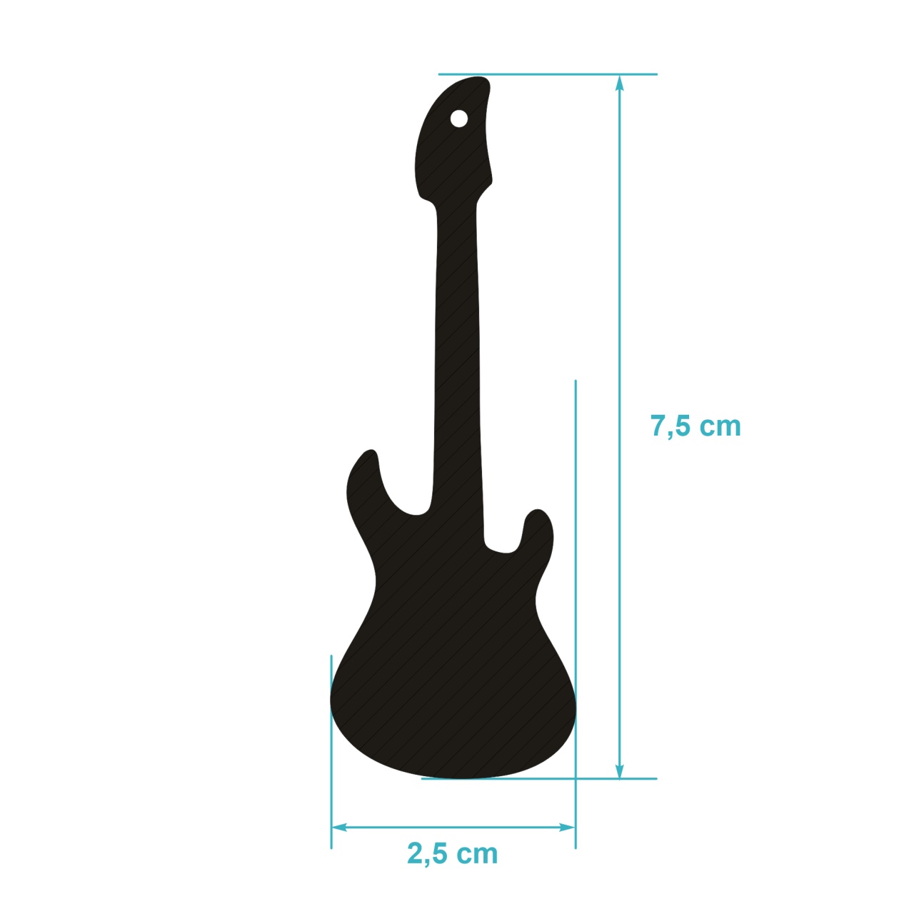 Chitară electrică, 2,5×7,5 cm, placaj :: 7,5 cm