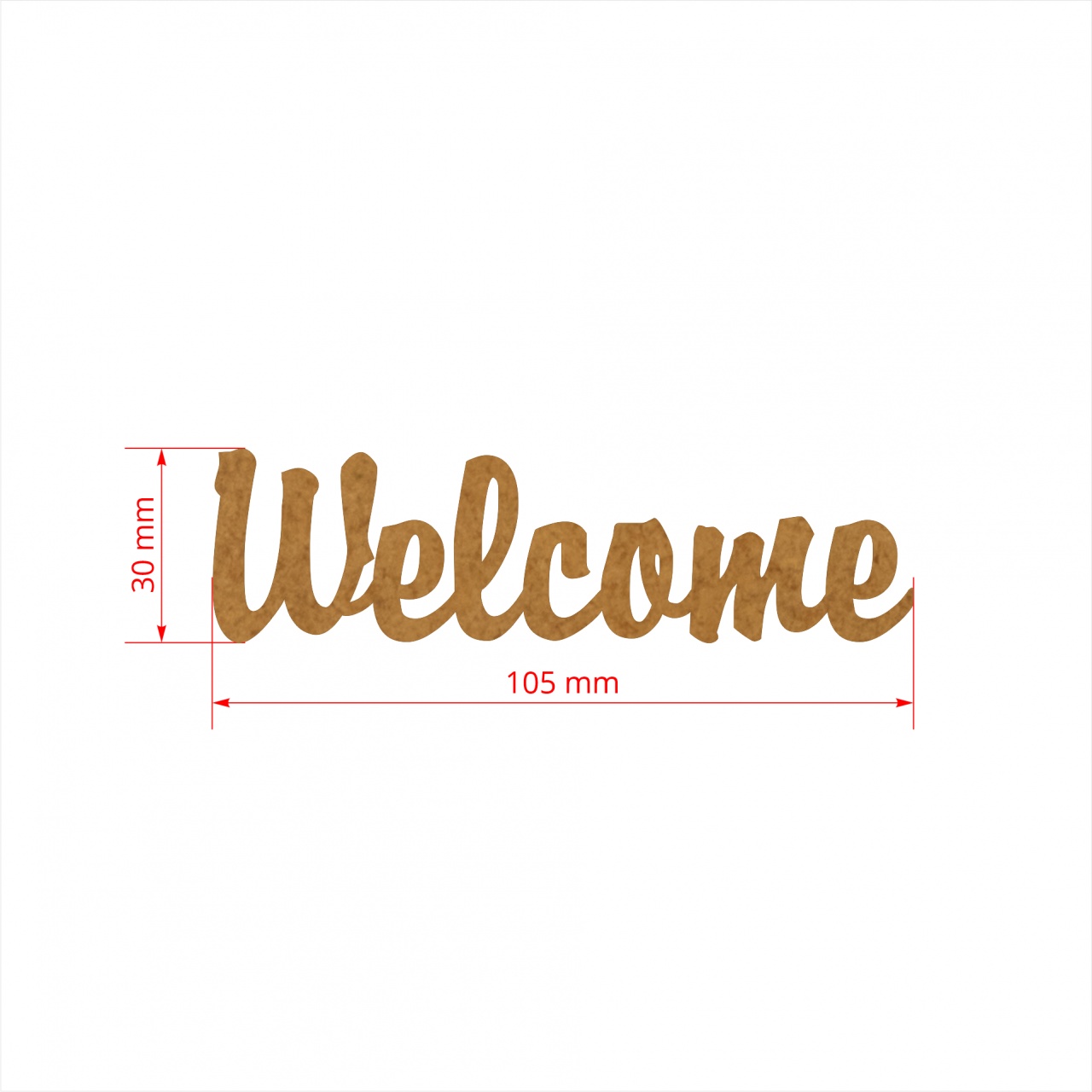 Text Welcome, 3 cm, decupat din HDF