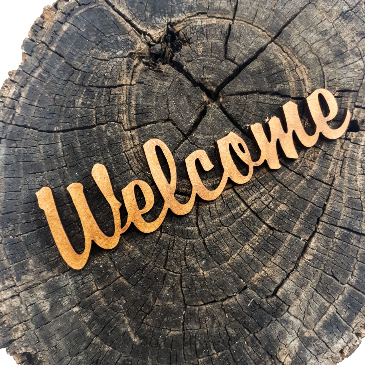 Text Welcome, 3 cm, decupat din HDF
