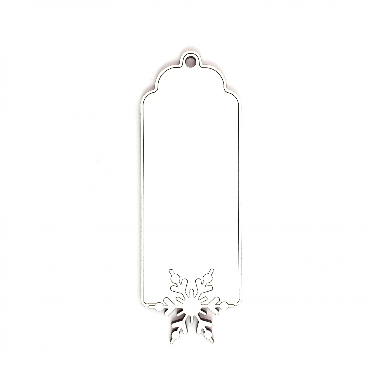 Etichetă blank pentru cadouri, 4×11,5 cm, MDF alb